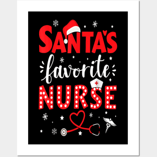 Santa Favorite Nurse Christmas Vibes Happy Holiday Posters and Art